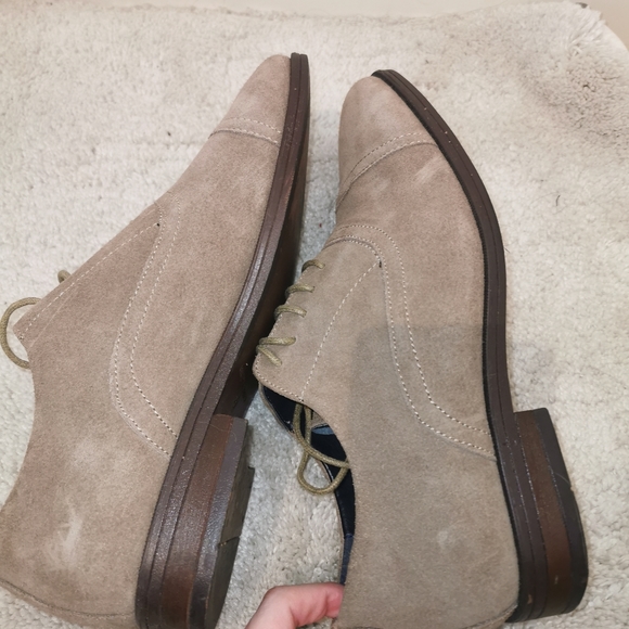Joseph Abboud size 9 suede neutral shoes - Picture 5 of 6
